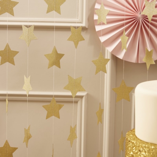 Gold Star Sparkling Garland - Pastel Perfection