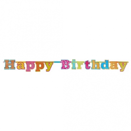 "Happy Birthday" banner,16 x 166 cm