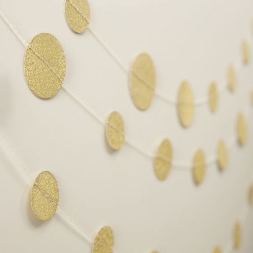 Gold Glitter Circle Garland - Pastel Perfection