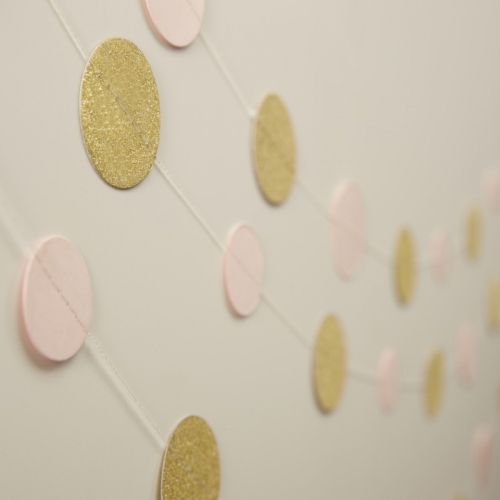 Pink and Gold Circle Garland - Pastel Perfection