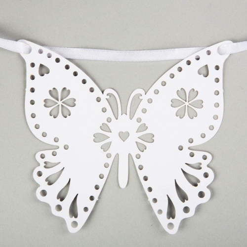 Butterfly Paper Bunting White