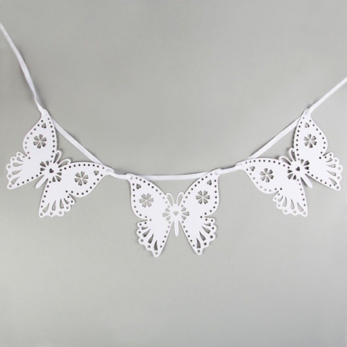 Butterfly Paper Bunting White