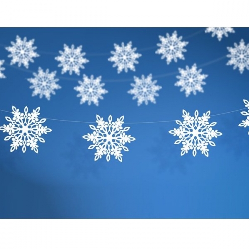 Snow Flakes garland 155 cm white