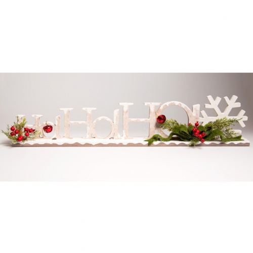 Glittery Snow and Ivy Ho Ho Ho Christmas Decoration