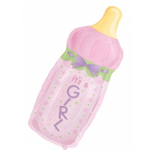 It's A Girl Baby Bottle SuperShape