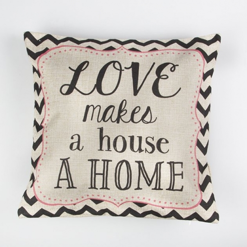 Love Makes a House a Home Chevron Retro Cushion