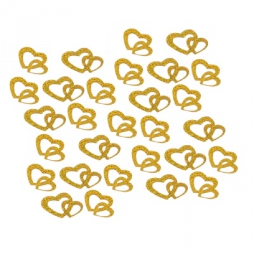 Confetti Double Hearts - gold