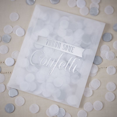 Tissue Confetti Envelopes - Silver - Vintage Affair