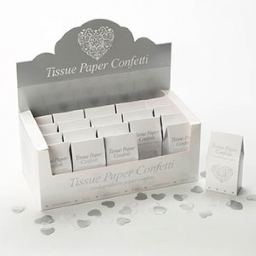 Vintage Romance Tissue Paper Confetti - White & Silver