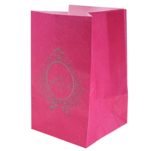 Just married candle bag fuchsia