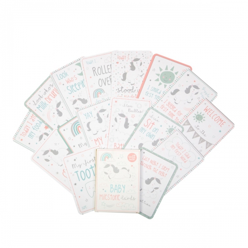 Set of 16 Evie Unicorn Baby Milestone Cards