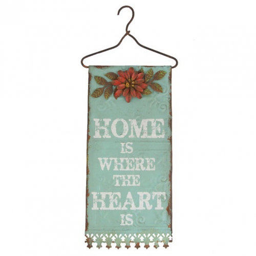 Home Is Where Your Heart Is Retro Floral Plaque