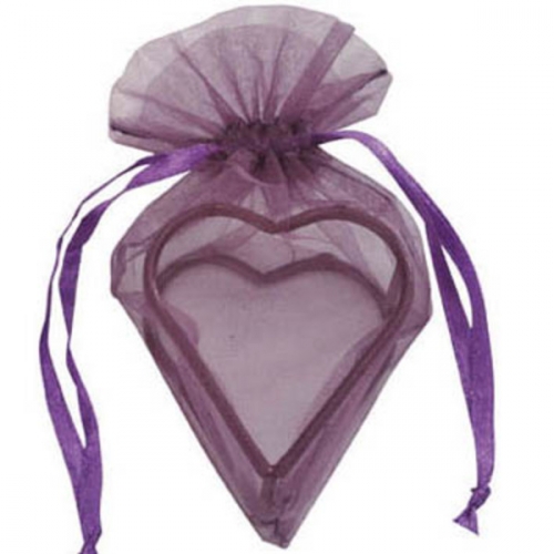 Bag with heart frame - plum