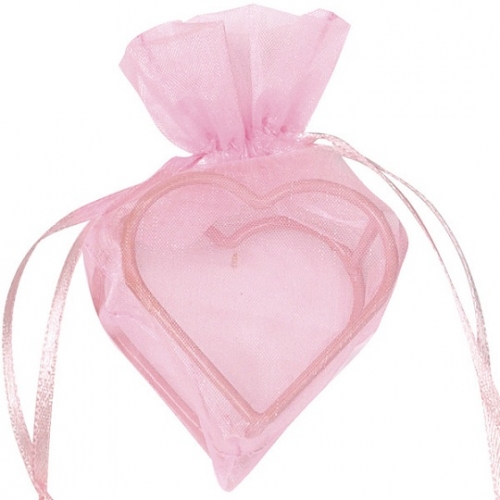 Bag with heart frame - pink