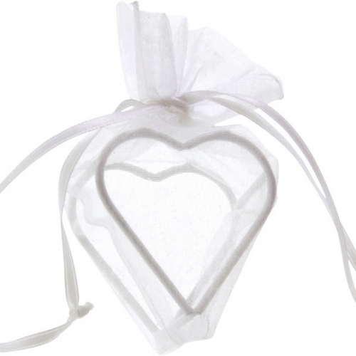 Bag with heart frame - white