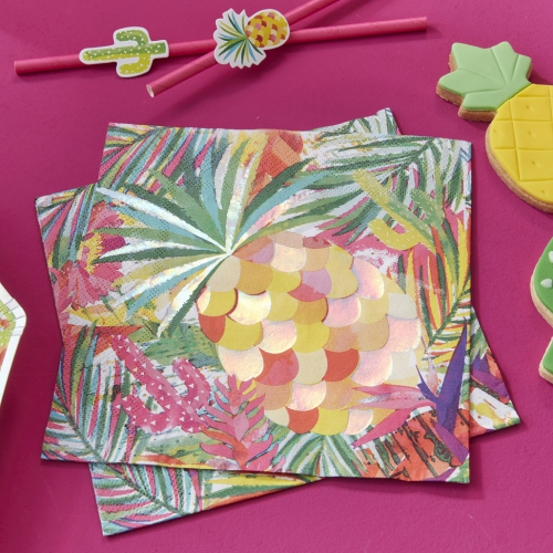 Iridescent Pineapple Napkins - Hot Summer