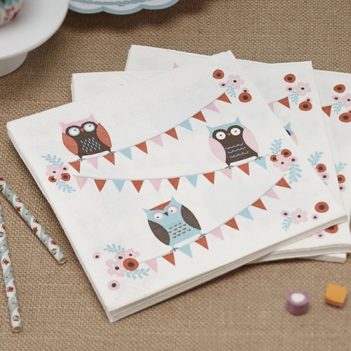 Paper Napkins - Patchwork Owl