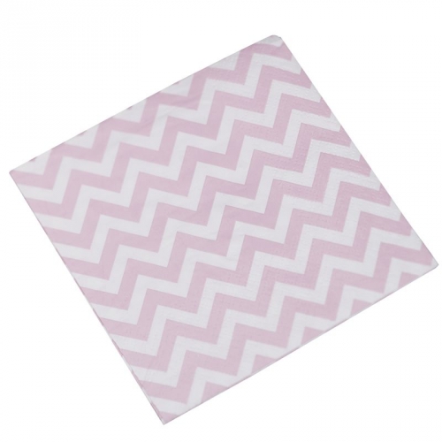 Small Paper Napkins - Pink - Chevron Divine