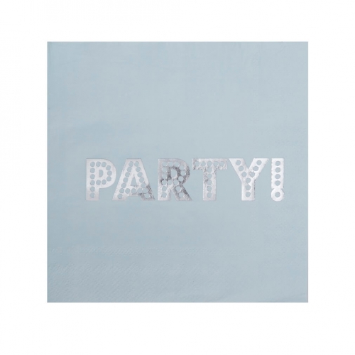 Baby Blue & Silver Foil PARTY Napkins - Pastel Perfection