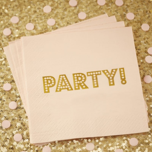 Gold Foiled Paper Napkins - Pastel Perfection