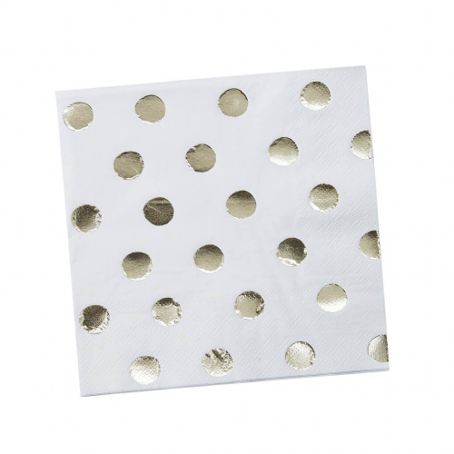 Gold Foiled Polka Dot Paper Napkins - Pick and Mix