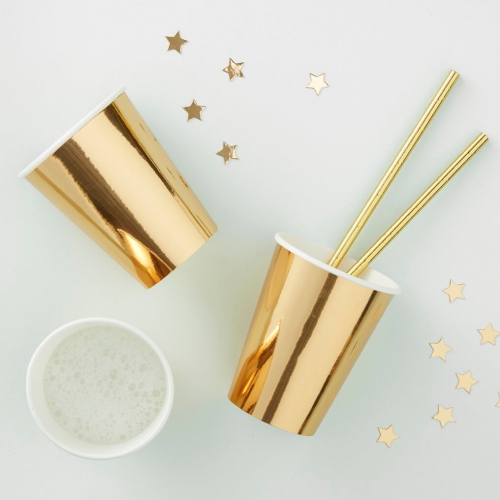 Party Becher Metallic Star - gold