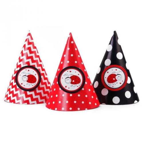 Paper hats ladybugs