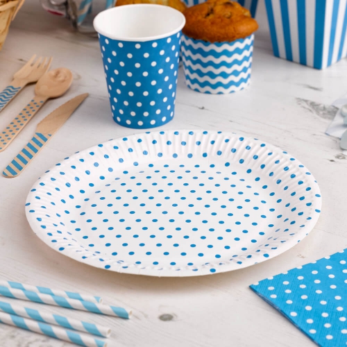 Carnival - Paper Plates - Dots Blue