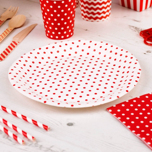 Carnival - Paper Plates - Dots Red