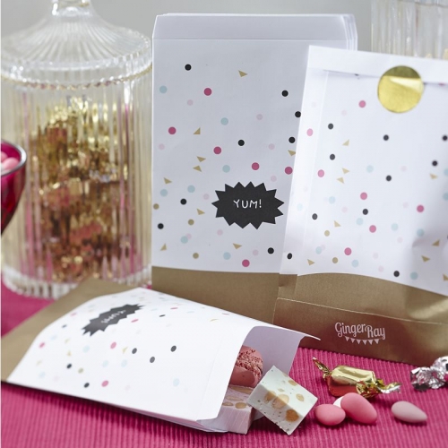 'YUM' Party Bags & Gold Stickers - Confetti Party