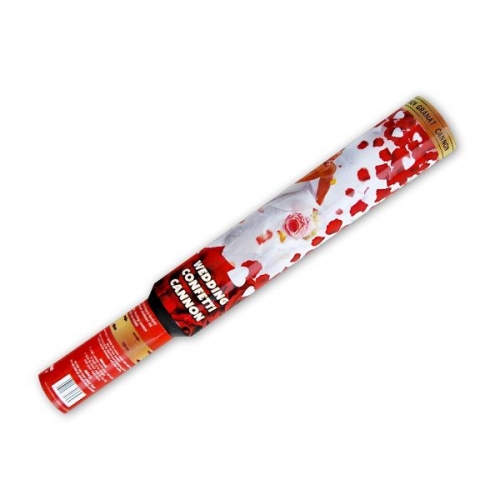 White hearts and rose petal party cannon/granade 50 cm