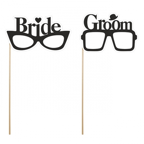 Bride & Groom Glasses Party Props