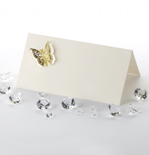 Place Cards - 3D Elegant Butterfly 10 Pack - Gold