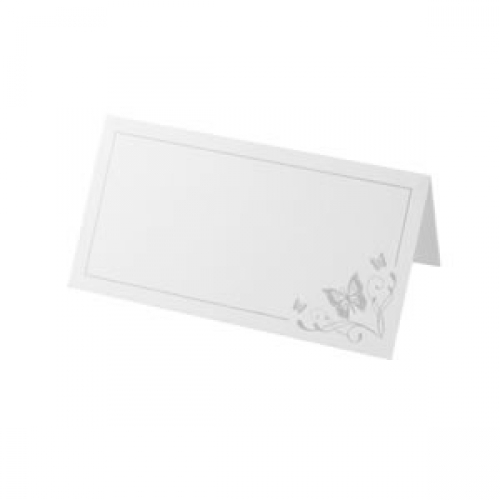 Place Cards - Printed Elegant Butterfly - Silver