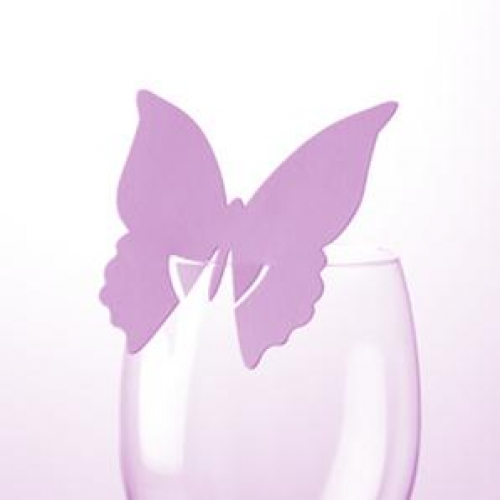 Place Card on Glass - Butterfly - Lilac