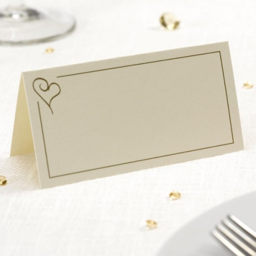 Place Cards - Contemporary Heart Gold