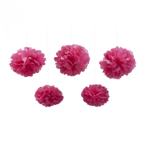 Tissue Paper Pom Poms - Hot Pink - Summer Fruits