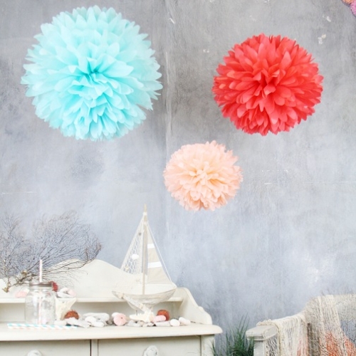 PomPom Set Coral Crush