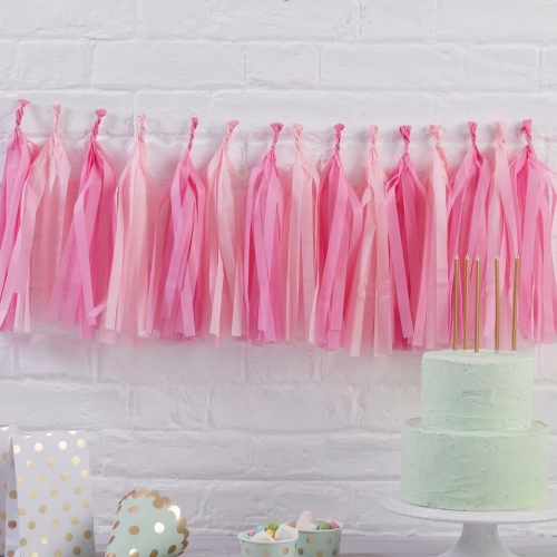 Pink Hanging Tassel Garland Kit - Pick & Mix