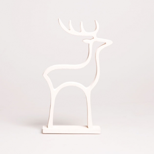 Minimal White Christmas Reindeer Decoration