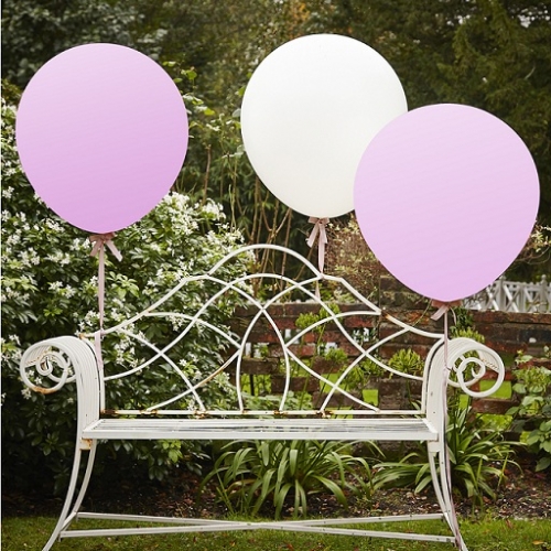 White & Pink 36 Inch Feature Balloons- Vintage Affair