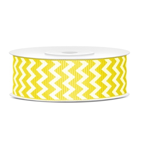 Grosgrain ribbon, yellow, 25mm/10m