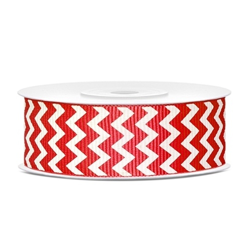 Grosgrain ribbon, poppy red, 25mm/10m