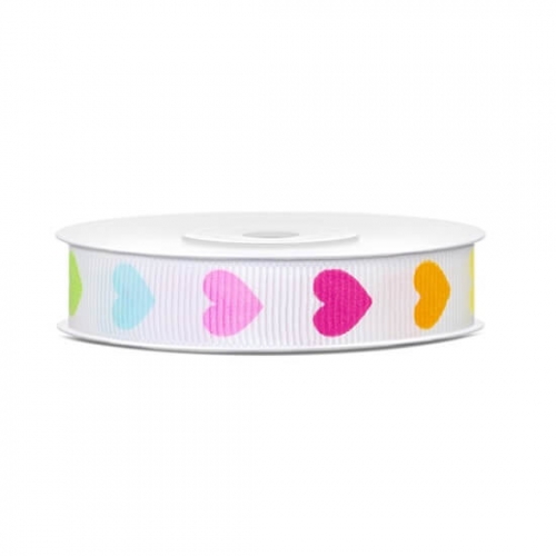 Grosgrain ribbon Colourful Hearts