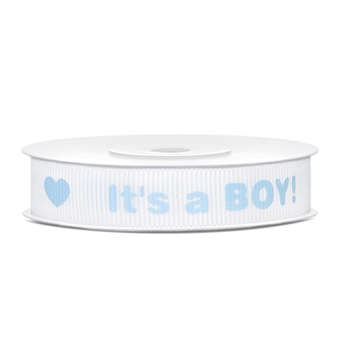 Grosgrain ribbon It's a Boy!, 12mm/10m