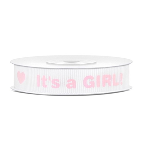 Grosgrain ribbon It's a Girl!, 12mm/10m