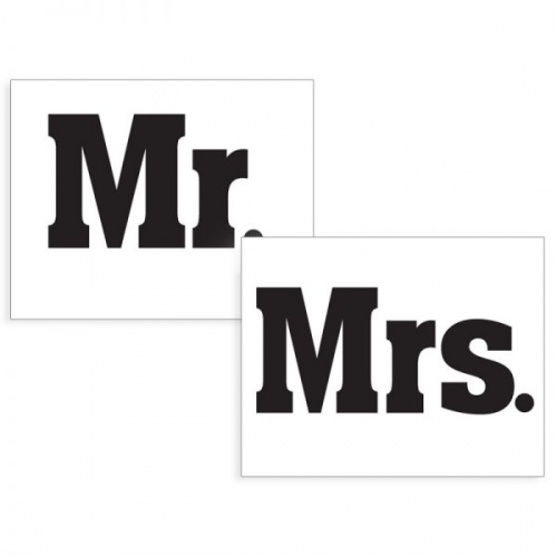 Shoe stickers "Mr" and "Mrs", 2 pcs, 1 packet