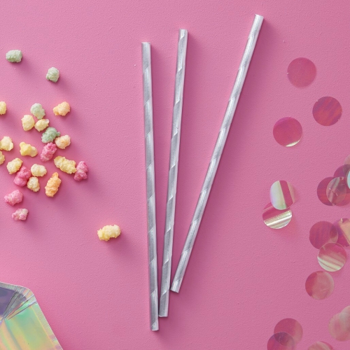 Iridescent Paper Party Straws - Iridescent Party