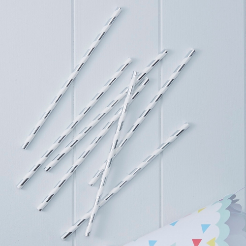 Silver Metallic Paper Straws - Pick and Mix