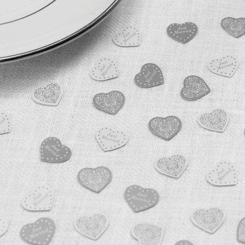 Vintage Romance - Table Confetti - White/Silver